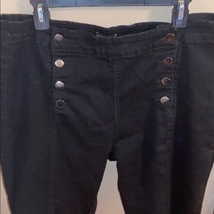 Black fashion nova jeans with eight button detail